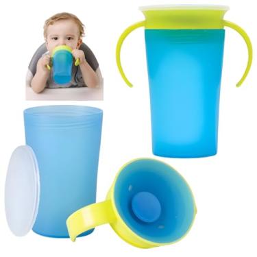 Imagem de Copo De Treinamento 360° Com Alças Tampa Antivazamento Transição Caneca Para Bebês 260ml