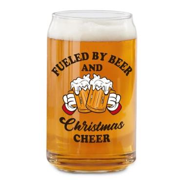 Imagem de Copos de cerveja de Natal engraçados para homens e mulheres, caneca de vidro de 473 ml, presentes de elefante branco para pai, marido, filho, avô, copo de vidro de Natal, suprimentos de festa