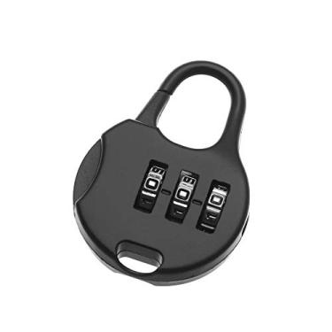 Imagem de 1 peça de mala de viagem para presente de metal, código combinado, protetor de diário, cadeado de 3 dígitos, ferramenta de segurança, trava com senha (preto)