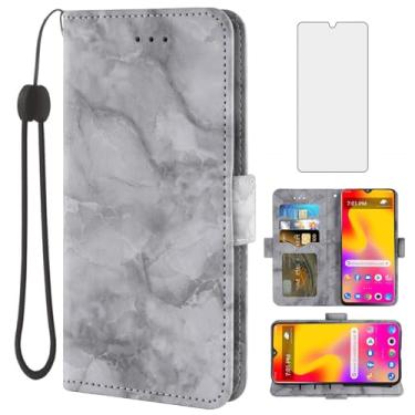 Imagem de Asuwish Capa de telefone para TCL 30 XL T701DL com protetor de tela de vidro temperado e capa carteira de mármore flip porta-cartão suporte suporte couro acessórios para celular 30XL 2022 4G 5G T671G