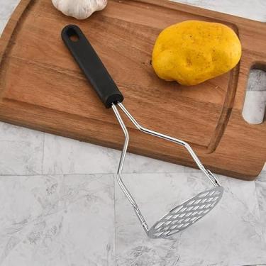 Imagem de Amassador de Batatas Manual em Aço Inox com Cabo Plástico Antideslizante para Legumes e Cozinha Multiuso(Amassador De Alimento)