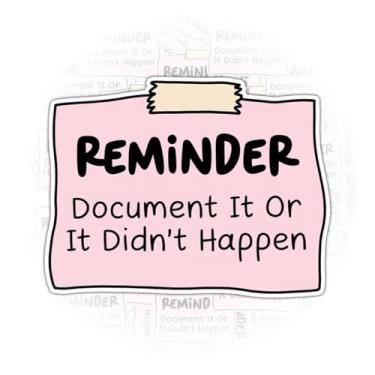 Imagem de 3 peças de adesivos de documentos It Or It Didn't Happen dados engraçados HR escritório colega de trabalho adesivos à prova d'água documento ou não aconteceu decalque de vinil para laptop, garrafa de