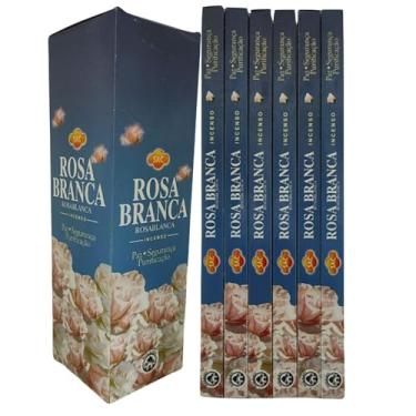 Imagem de Incenso Indiano Sac Rosa Branca - Equilíbrio e Paz 6 Caixas