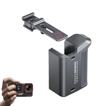 Imagem de SZZCNOX Kit de aderência Metal Xplorer para Insta360 Ace Pro2/Ace Pro, suporte estendido para fotografia de rua para DJI Osmo Action 5 Pro/4/3 com sapata fria e botão de obturador ajustável (cor da