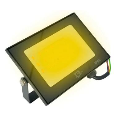 Imagem de Refletor Led Luz Amarela 100W A Prova De Água Carcaça Preta