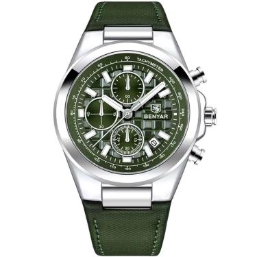 Imagem de Relógio De Quartzo Masculino Design Esportivo Com Cronógrafo Impermeavel 3atm Verde