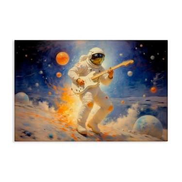 Imagem de Stupell Industries Arte de parede em tela de músico astronauta espacial, design por Angie Hawke, 40,6 x 61 cm