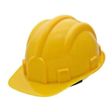 Imagem de Capacete Segurança Epi Branco Com Carneira Selo Inmetro - Amarelo - De