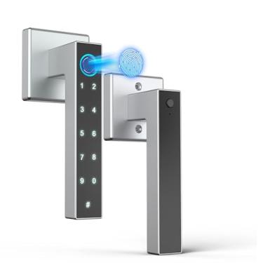 Imagem de Fechadura de porta com impressão digital, fechadura de porta de entrada sem chave, maçanetas inteligentes, fechadura biométrica com alça, maçaneta de porta de impressão digital inteligente com