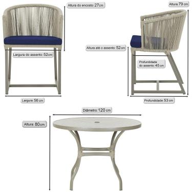 Imagem de Mesa E 6 Cadeiras De Jantar Noronha Fendi E10 Trama  Rami