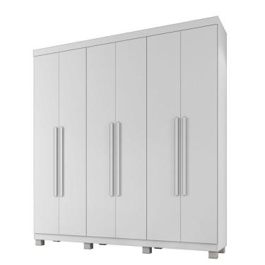 Imagem de Guarda Roupa Milão 6 Portas 3 Gavetas 7 Prateleiras - Beneti Branco