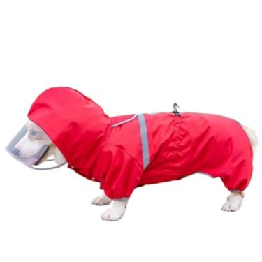 Imagem de Capa de chuva Corgi Capa de chuva para cachorro Quatro pernas Capa de chuva Poncho para cachorro Transparente Chapéu de chuva Poncho leve para Corgi