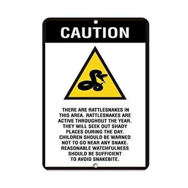 Imagem de Lilyanaen Novo sinal de metal placa de alumínio área de cascavel! Take Care Be Sufficient Avoid Snakebite placa para exterior e interior 20.3 cm x 30.5 cm
