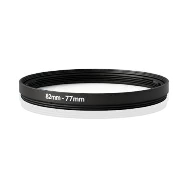 Imagem de Anel adaptador de filtro de lente descendente de 82 mm-77 mm, kit de anéis de metal para filtro de lente de câmera, preto, compatível com lentes de 82 mm a 77 mm, filtros UV/ND/CPL acessórios para
