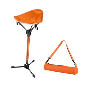 Imagem de Baoblaze Banquinho de camping pequeno, portátil, compacto e prático, ideal para jardinagem, praia, eventos esportivos, pesca e viagens, Laranja