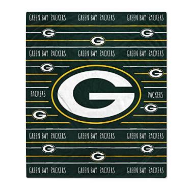 Imagem de Pegasus Home Fashions Green Bay Packers 152 cm x 203 cm logotipo listrado flanela cobertor de lã