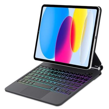 Imagem de Capa Magic Keyboard Folio para iPad A16 11ª/10ª geração com teclado, retroiluminação arco-íris, trackpad multitoque, suporte cantilever flutuante, capa magnética para iPad A16 de 11 polegadas / 10ª