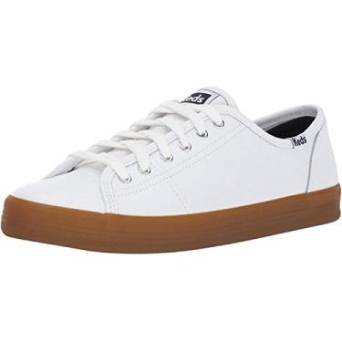 Imagem de Keds Tênis feminino Kickstart de couro moderno, Branco/Goma, 35