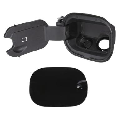 Imagem de RLB-HILON Invólucro de tubo de enchimento de tanque de porta de combustível de gás tipo pino de metal com tampa preta compatível com Chevy Silverado 1500 com cama de 6,6 pés 2019 2020 2021 2022 2023