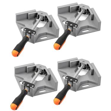 Imagem de 2 braçadeiras de canto - braçadeira de ângulo reto grampos de madeira de 90 graus para marcenaria, com braçadeiras de estrutura de liga de alumínio de mandíbula oscilante ajustável, para soldagem