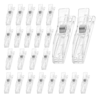 Imagem de 24 peças de clipes de plástico transparente plissados para persianas, persianas temporárias, clipes de cabide com forte aderência para segurar cortinas e persianas