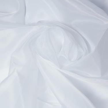 Imagem de letsinstyle 2 jardas 59 polegadas tecidos de organza transparente sólido para noivas, tecido de chiffon branco transparente, acessório de costura brilhante DIY cortina vestido fantasia fundo festa de