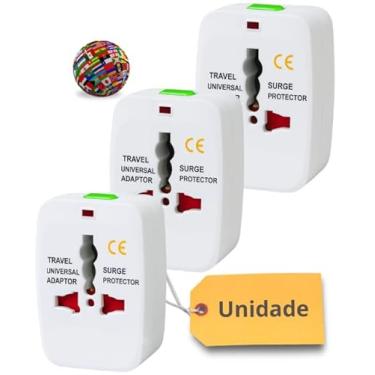 Imagem de Unidade Adaptadores de Tomada Universal - Compatível com Mais de 150 Países, Bivolt, Compacto e Seguro para Viagens
