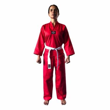 Imagem de Dobok Kimono Taekwondo - Brim Leve - Vermelho - Adulto-Unissex