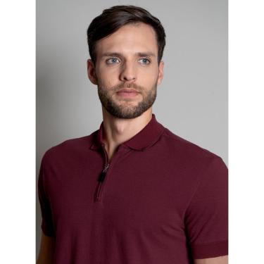 Imagem de Camisa Polo Signature Lisa Piquet Zíper Vinho-Masculino