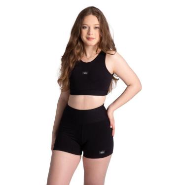 Imagem de Conjunto Fitness Cropped Top e Short em Suplex Poliamida-Feminino