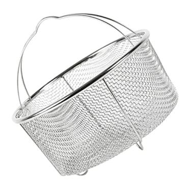 Imagem de Cesta de batatas fritas de aço inoxidável com alça para fritadeira escumadeira para fritadeira cestas de batatas fritas coador inoxidável cozinha vegetal cesta de alimentos fritos