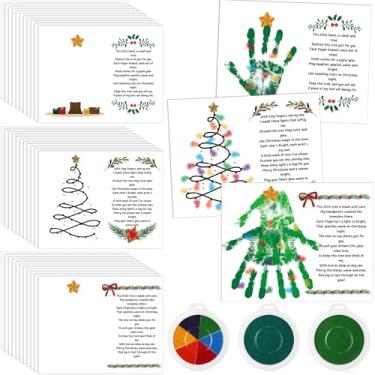 Imagem de Soulchen 30 Pcs Christmas Handprint Crafts Kits Greeting Cards with 3 Pcs Large Ink Pads Merry Christmas Gifts for Xmas Party Decorations Classroom Home Activities Supplies