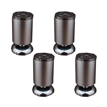 Imagem de ZJYWMM Pernas de móveis Pernas de mesa de metal Pés de liga de alumínio Pés redondos de substituição para móveis Pernas de sofá Pernas de mesa Pernas de armários de cama 4 peças (prata) (10 cm)