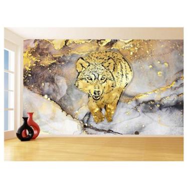 Imagem de Papel De Parede Animais Pop Art Lobo Colorido 3,5M Pxa592 - Você Decor