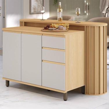 Imagem de Balcão De Cozinha Tampo E Ilha 164cm Pierre Carvalho/cinza L01 - Mpozenato