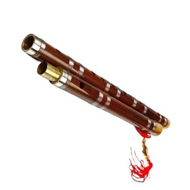 Imagem de Flauta de bambu vintage profissional flauta D tom madeira natural instrumento de sopro de madeira 10 furos