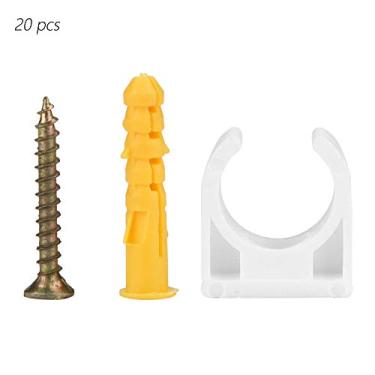 Imagem de Braçadeira de tubulação em forma de u braçadeiras de tubulação de gás de água de plástico clipes de fixação de suporte resistente para sistemas de encanamento HVAC Material PPR (16mm + parafuso 20pcs)