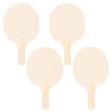 Imagem de Balacoo 4 peças de raquete de tênis de mesa sem pintura, faça você mesmo, raquetes de madeira para adultos ao ar livre para controle e