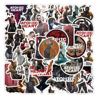 Imagem de Adesivos Atomic Hearts, vinil impermeável, anime, 50 unidades