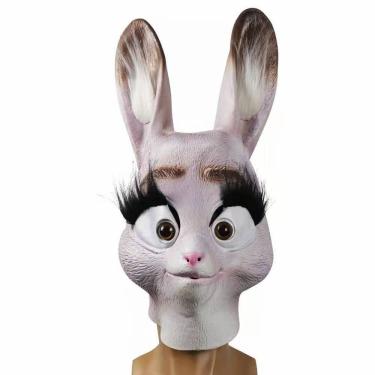Imagem de Máscara facial completa Judy Rabbit Latex para fantasia de festa Hood Hal