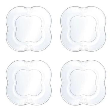 Imagem de Jogo 4 Pratos Para Sobremesa De Vidro Butterfly 17cm Luxo Wolff