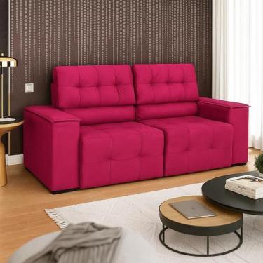 Imagem de Sofá Vicenza 3 Lugares Retrátil Sala de Estar 175cm Suede Pink - INCAS