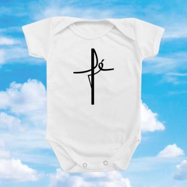 Imagem de Roupinha Body de Bebê Fé Religioso Jesus Igreja Deus Menino Menina Tem