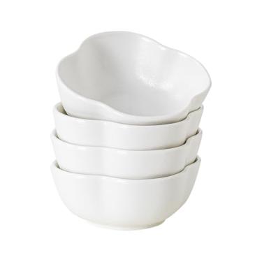 Imagem de KAMAIDI Tigelas de imersão de 150 g, prato de molho de soja de cerâmica de 10 cm, tigela de beliscar, tigelas pequenas para molho para acompanhamentos, pratos pequenos para aperitivos, conjunto de 4