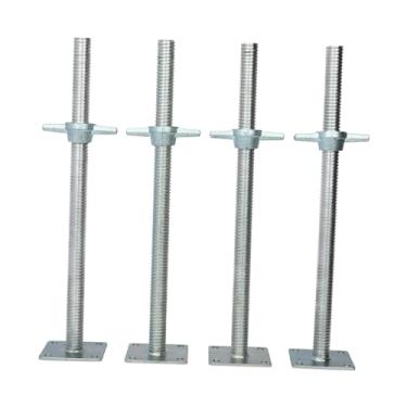 Imagem de harayaa Conjunto de 4 macacos niveladores para andaimes com placa de base, pés metálicos ajustáveis ​​de 30 cm para acessórios de andaimes em construção e