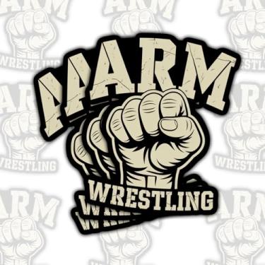 Imagem de 3 peças de adesivos de luta livre de braço de punho arrojado, decalques de vinil esportivos fortes para laptop, notebook, garrafa hidráulica, garrafa de água, para-choque de carro, presente para