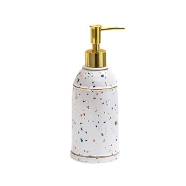 Imagem de Dispensador de sabão Dispensador de sabonete líquido moderno em cerâmica, frasco para loção, para banheiro, pia de cozinha, bancada, 400ml
