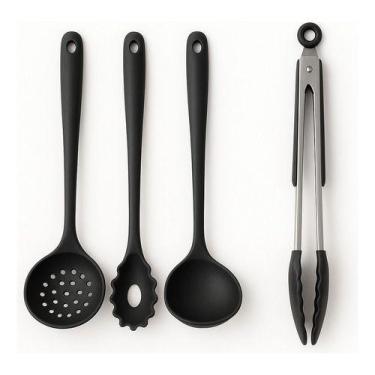 Imagem de Kit 4 De Silicone Escumadeira Concha Pegador Massas Macarrão - Home & 