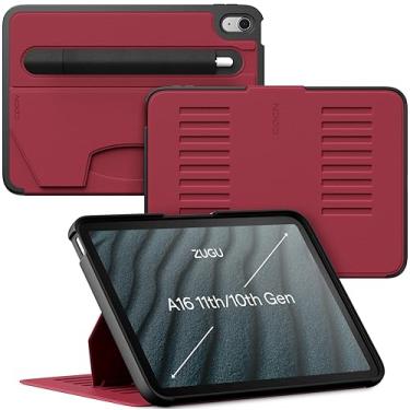 Imagem de Capa ZUGU CASE para iPad de 10,9 polegadas, suporte magnético e ativação/desativação, para iPad 11ª/10ª geração (A16 2025/2022) modelos A3354, A3355, A3356, A2696, A2757, A2777, Vermelho escarlate
