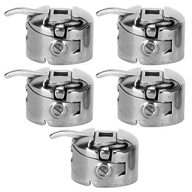 Imagem de GLOGLOW Peças de Máquinas de Costura, Conjunto de Caixa de Bobina Com Construção de Liga Premium, Design Leve, 5 Peças de 0,9 pol. para Máquinas de Costura Domésticas e Industriais Antiquadas